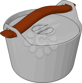 A small plastic bucket or box with handles to put some ingredients or something in it vector color drawing or illustration