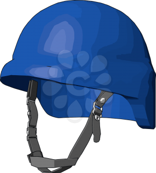 A hard hat is type of helmet mainly used in work place like industry construction sites to protect the head from injury due to falling objects vector color drawing or illustration