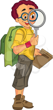 Young Male Explorer, vector illustration