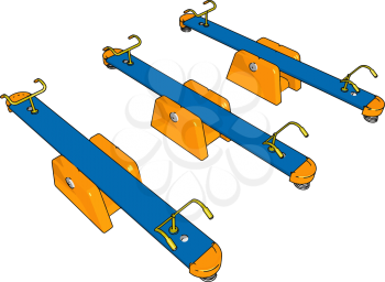 It is also known as a teeter-totter or teeterboard as one end goes up the other goes down vector color drawing or illustration