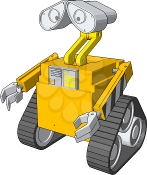 A bulldozer is a crawler equipped with a substantial metal plate used to push large quantities of soil sand rubble or other such material vector color drawing or illustration