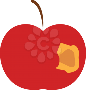 An apple with a big bite vector color drawing or illustration