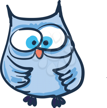 A medium sized owl with mad eyes vector color drawing or illustration