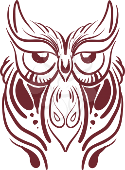 An image of an old looking owl with big eyes vector color drawing or illustration