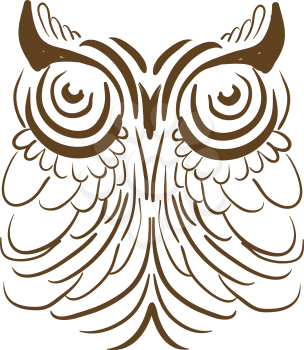 A drawing of an owl with an unusual size of eyes vector color drawing or illustration