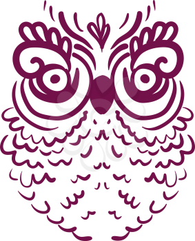 A large sized owl with big eyes and even bigger eyelashes vector color drawing or illustration