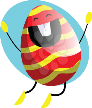 Easter egg jumping from happiness illustration web vector on a white background