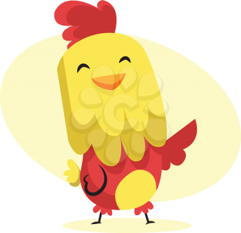Happy rooster Easter art illustration web vector on a white background