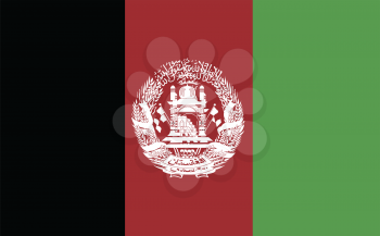 Vector illustration of Afghanistan flag on whte background.