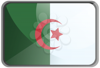 Vector illustration of Algeria flag on whte background.