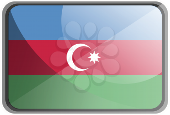 Vector illustration of Azerbaijan flag on white background.