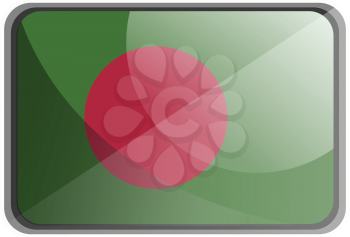 Vector illustration of Bangladesh flag on white background.
