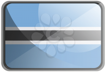 Vector illustration of Botswana flag on white background.