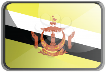 Vector illustration of Brunei flag on white background.