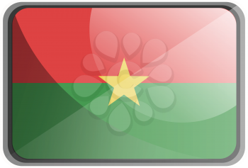 Vector illustration of Burkina Faso flag on white background.