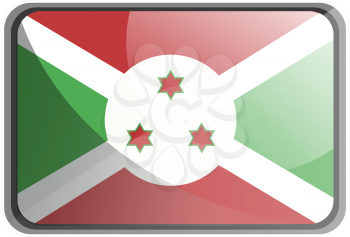 Vector illustration of Burundi flag on white background.