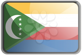 Vector illustration of Comoros flag on white background.