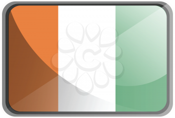 Vector illustration of Côte Ivoire flag on white background.