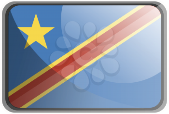 Vector illustration of Democratic republic of Congo flag on white background.