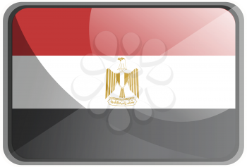 Vector illustration of Egypt flag on white background.