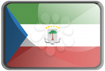 Vector illustration of Equatorial Guinea flag on white background.