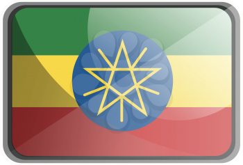 Vector illustration of Ethiopia flag on white background.