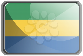Vector illustration of Gabon flag on white background.