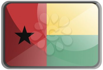 Vector illustration of Guinea Bissau flag on white background.