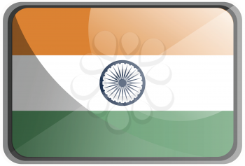 Vector illustration of India flag on white background.