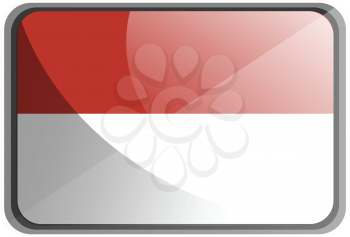 Vector illustration of Indonesia flag on white background.