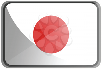 Vector illustration of Japan flag on white background.