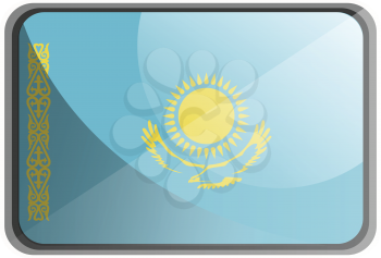 Vector illustration of Kazakhstan flag on white background.