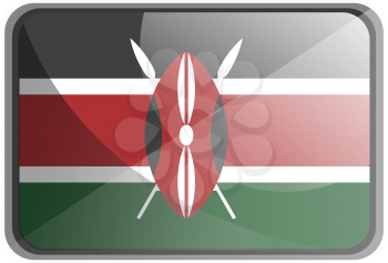 Vector illustration of Kenya flag on white background.