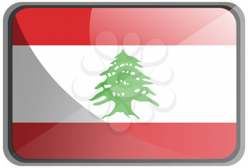 Vector illustration of Lebanon flag on white background.
