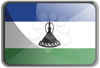 Vector illustration of Lesotho flag on white background.
