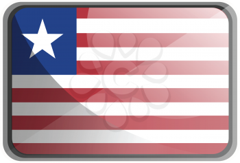 Vector illustration of Liberia flag on white background.