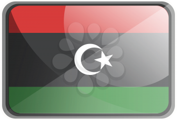 Vector illustration of Libya flag on white background.
