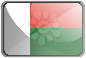 Vector illustration of Madagascar flag on white background.