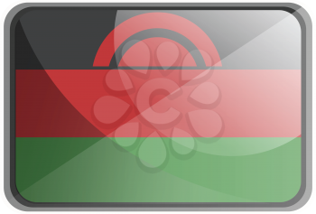 Vector illustration of Malawi flag on white background.