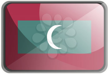 Vector illustration of Maldives flag on white background.