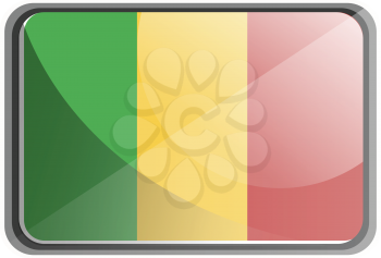 Vector illustration of Mali flag on white background.