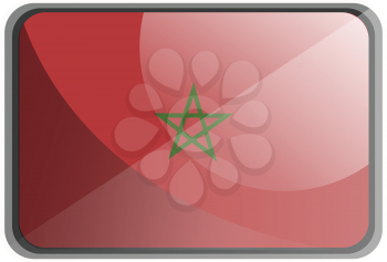 Vector illustration of Morocco flag on white background.
