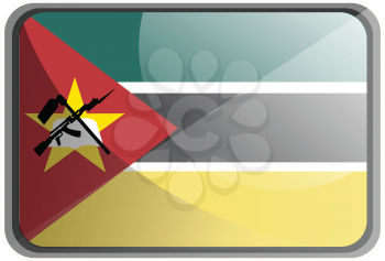 Vector illustration of Mozambique flag on white background.