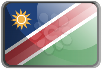 Vector illustration of Namibia flag on white background.