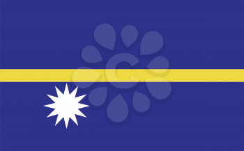 Vector illustration of Nauru flag on white background.