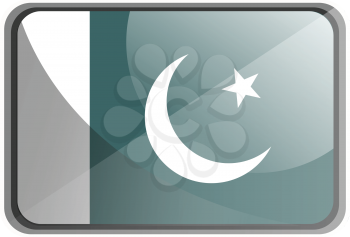 Vector illustration of Pakistan flag on white background.