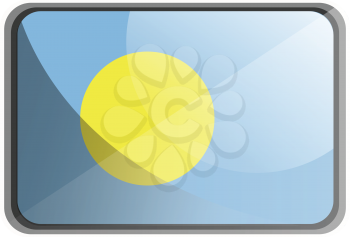 Vector illustration of Palau flag on white background.