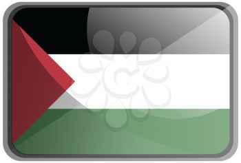 Vector illustration of Palestine flag on white background.