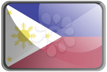 Vector illustration of Philippines flag on white background.