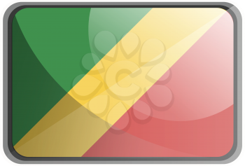 Vector illustration of Republic of Congo flag on white background.